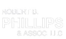 A green background with the words " robert b. Phillips & assoc."