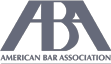 A gray and green logo for the abam bar association.
